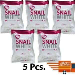 5 x 80g Snail White Glutathione Collagen Whitening Skin Anti Aging Soap Bar